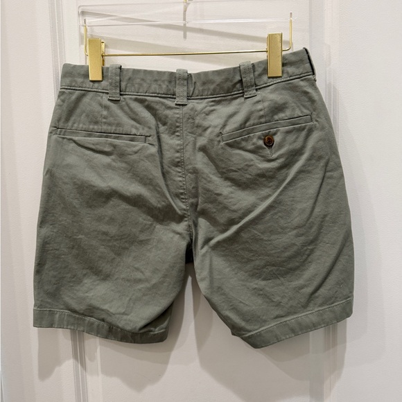 J. Crew Olive Flat Front Shorts - Picture 2 of 3